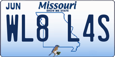 MO license plate WL8L4S