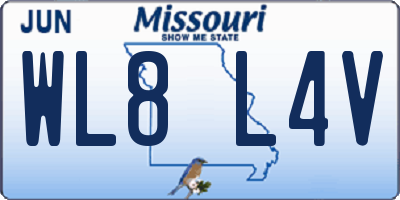 MO license plate WL8L4V