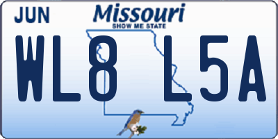 MO license plate WL8L5A