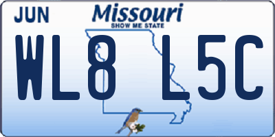 MO license plate WL8L5C