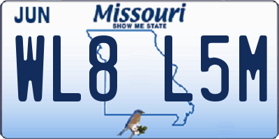 MO license plate WL8L5M