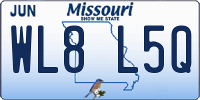 MO license plate WL8L5Q