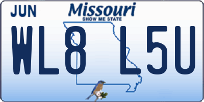MO license plate WL8L5U