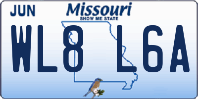 MO license plate WL8L6A