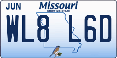 MO license plate WL8L6D
