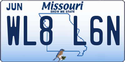 MO license plate WL8L6N