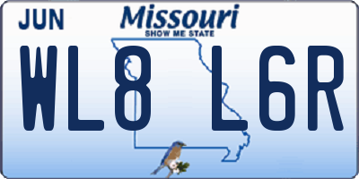 MO license plate WL8L6R