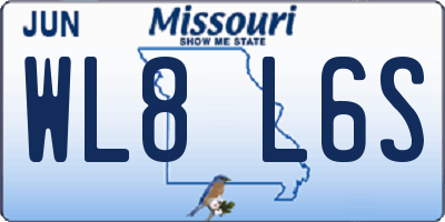 MO license plate WL8L6S