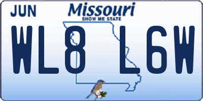 MO license plate WL8L6W