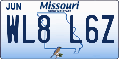 MO license plate WL8L6Z