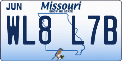 MO license plate WL8L7B