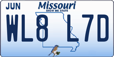 MO license plate WL8L7D