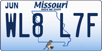 MO license plate WL8L7F