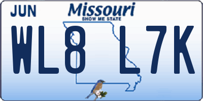 MO license plate WL8L7K