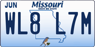 MO license plate WL8L7M