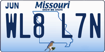 MO license plate WL8L7N
