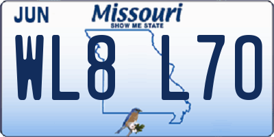 MO license plate WL8L7O