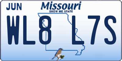 MO license plate WL8L7S