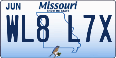 MO license plate WL8L7X