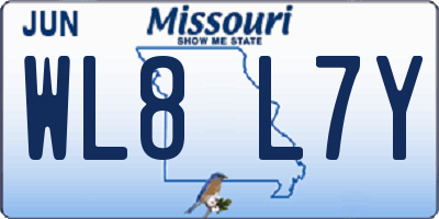 MO license plate WL8L7Y
