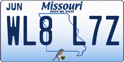 MO license plate WL8L7Z