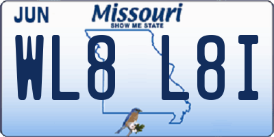 MO license plate WL8L8I