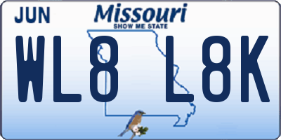 MO license plate WL8L8K