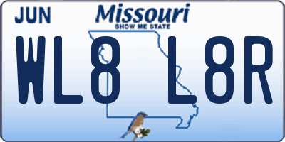 MO license plate WL8L8R