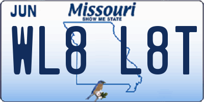 MO license plate WL8L8T