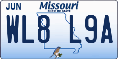 MO license plate WL8L9A