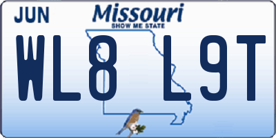 MO license plate WL8L9T