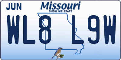 MO license plate WL8L9W