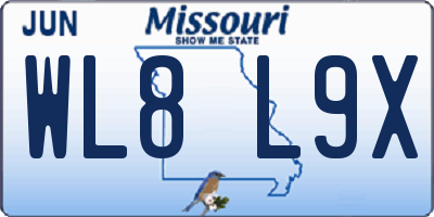 MO license plate WL8L9X