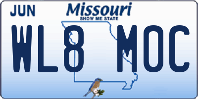 MO license plate WL8M0C