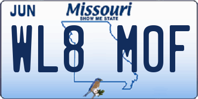 MO license plate WL8M0F
