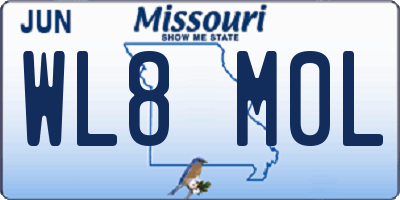 MO license plate WL8M0L