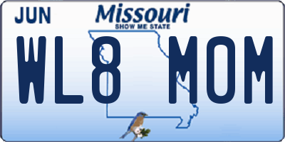 MO license plate WL8M0M