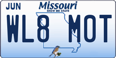 MO license plate WL8M0T
