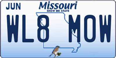 MO license plate WL8M0W