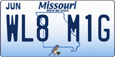 MO license plate WL8M1G