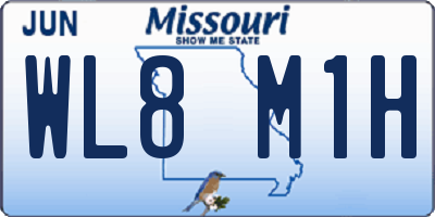 MO license plate WL8M1H