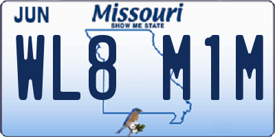 MO license plate WL8M1M