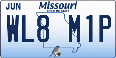 MO license plate WL8M1P