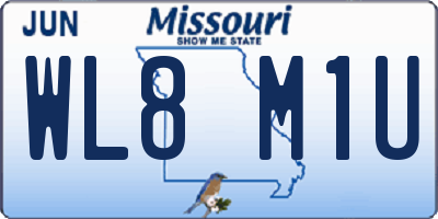 MO license plate WL8M1U