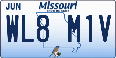 MO license plate WL8M1V