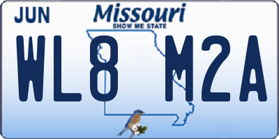 MO license plate WL8M2A