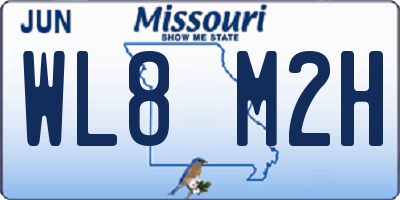 MO license plate WL8M2H