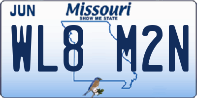 MO license plate WL8M2N