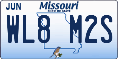 MO license plate WL8M2S