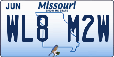 MO license plate WL8M2W